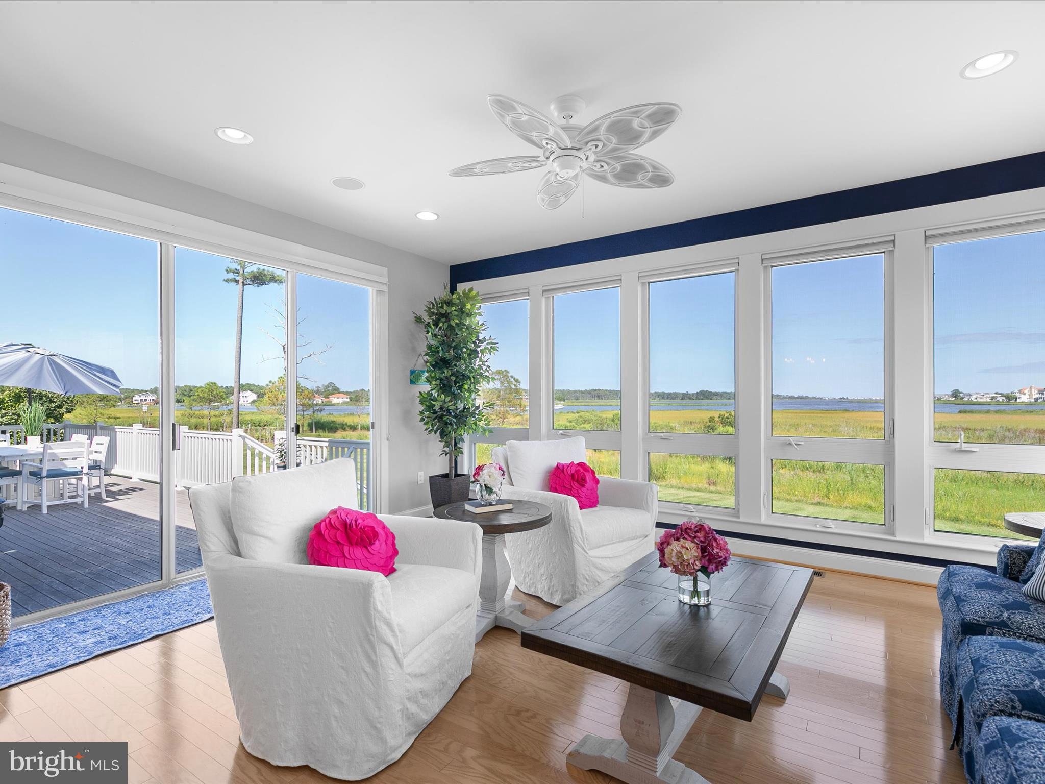 Views of the bay from the rear of the first level