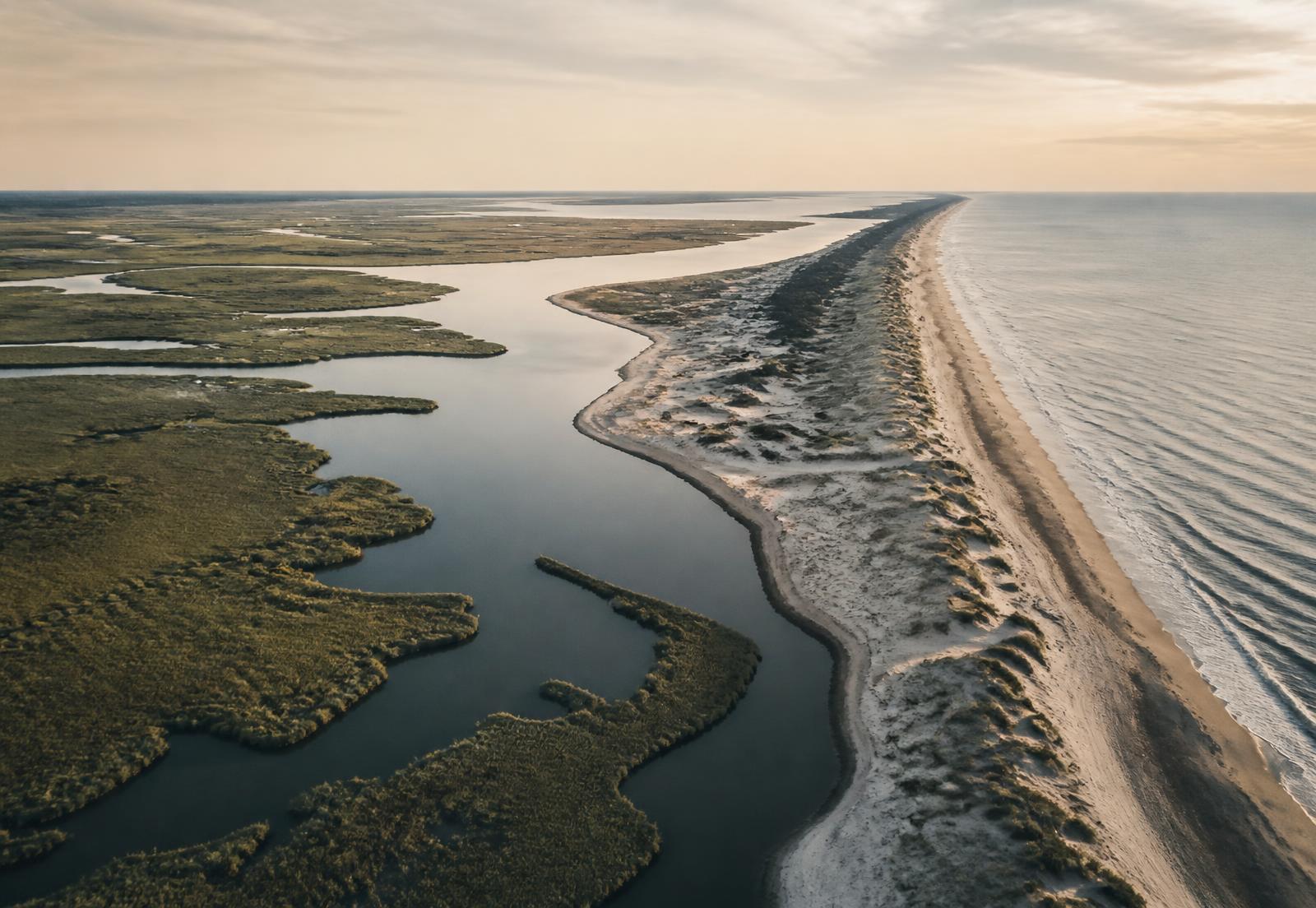 Delmarva coastal marsh at golden hour